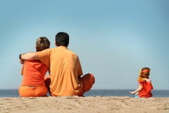 Family on the beach